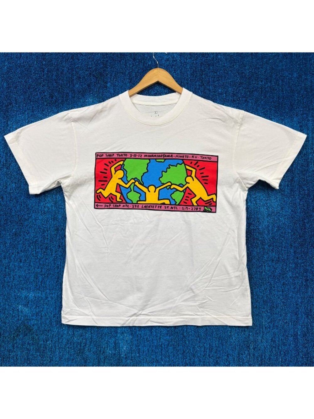 Keith Haring Popart White T-Shirt Size Large